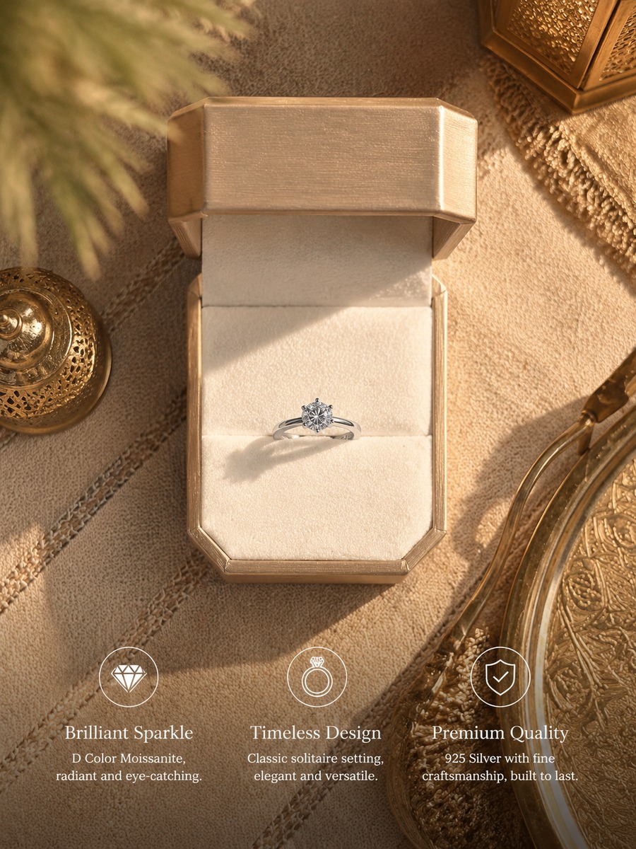 Silver Solitaire Ring