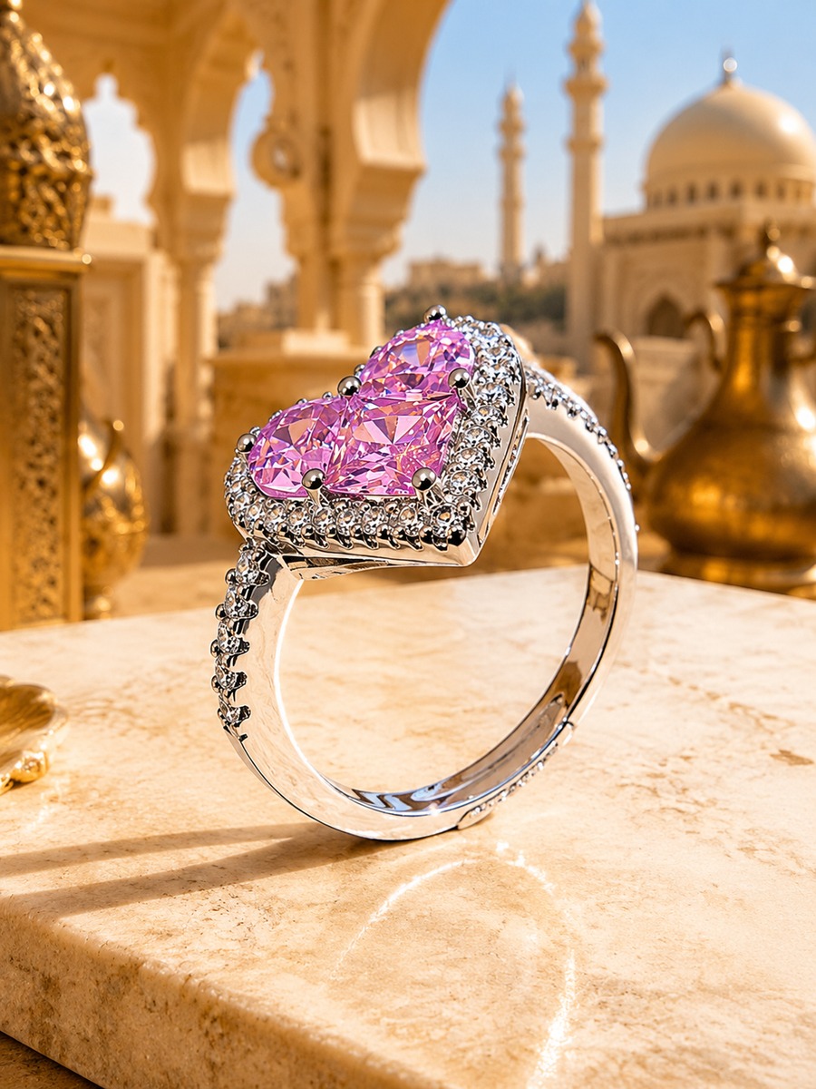 Pink Heart Gemstone Ring