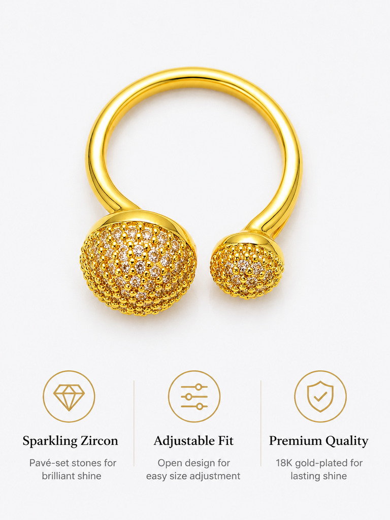 Gold Dual Orb Ring