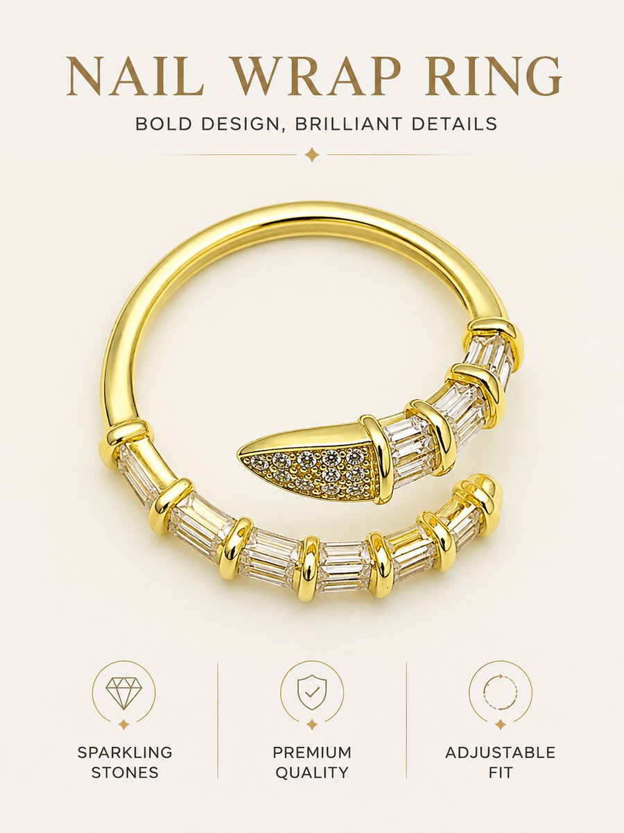 Golden Serpentine Zircon Ring