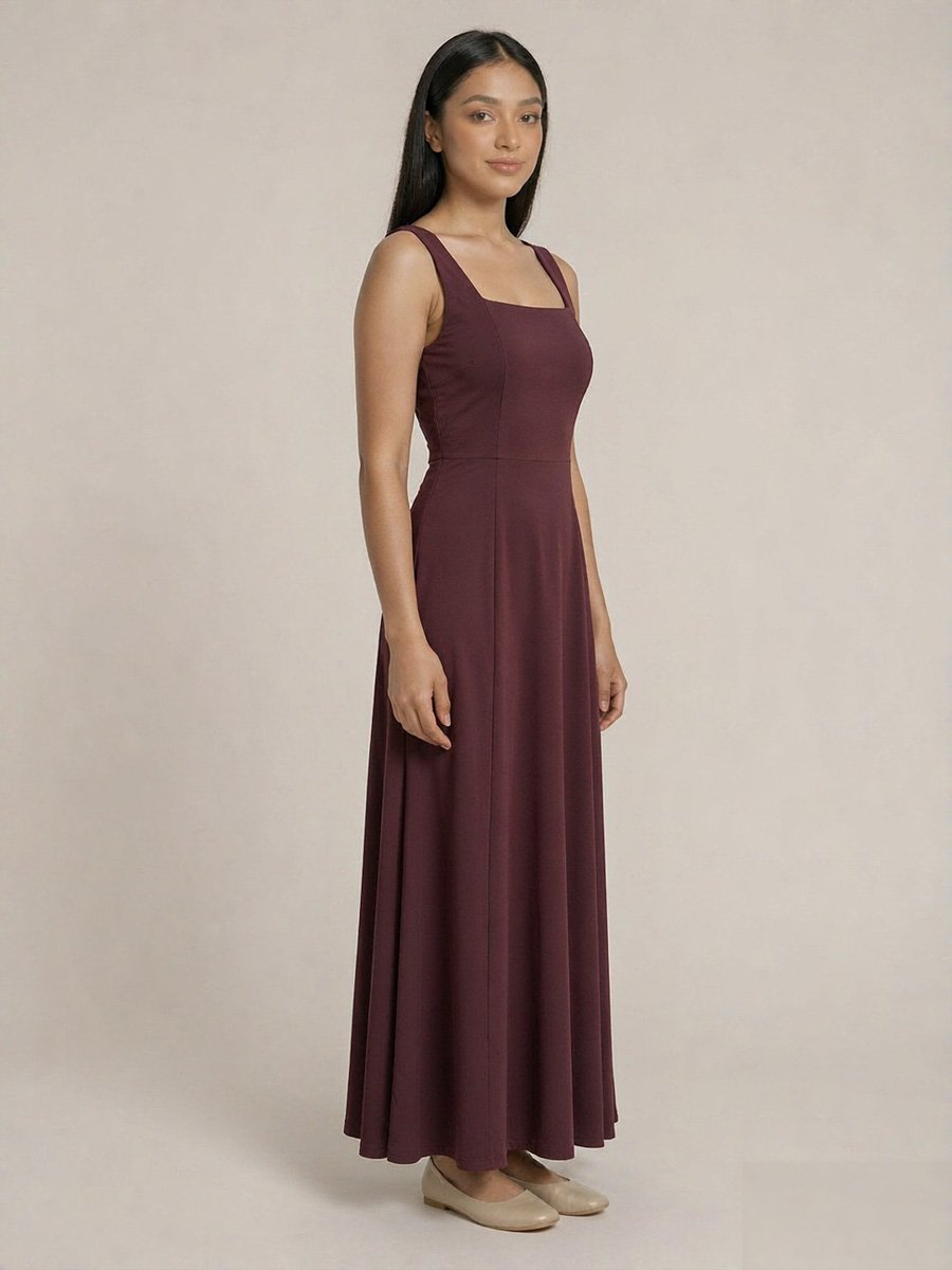 Sleeveless A-Line Maxi Dress