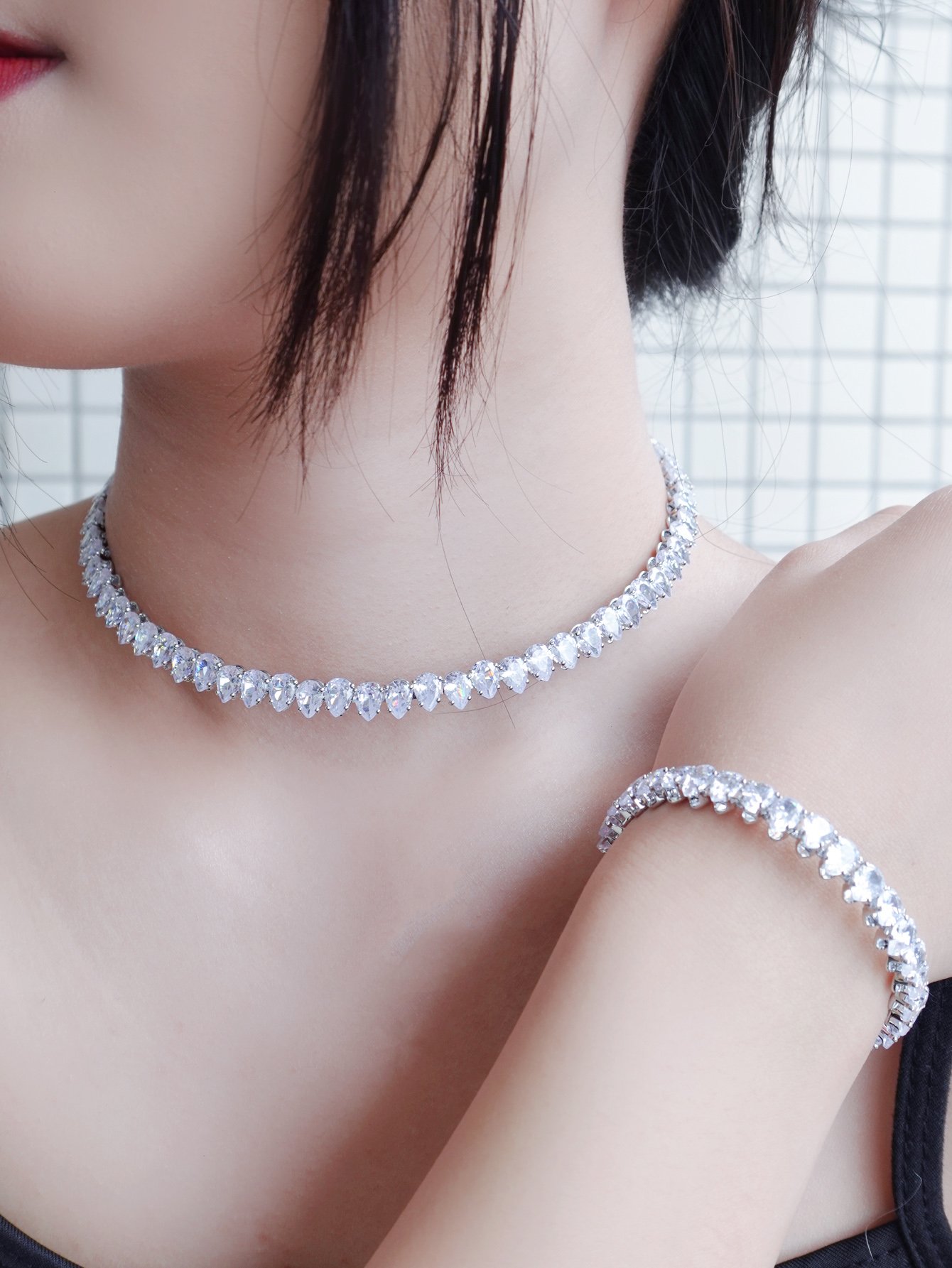 Silver Solid Necklace and Bracelet Set