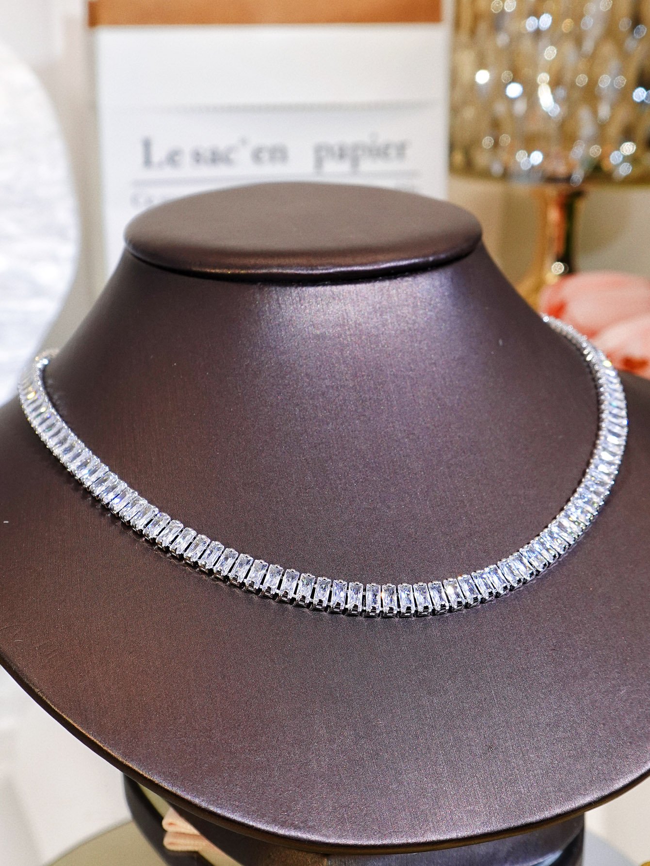 Silver Cubic Zirconia Necklace and Earrings Set