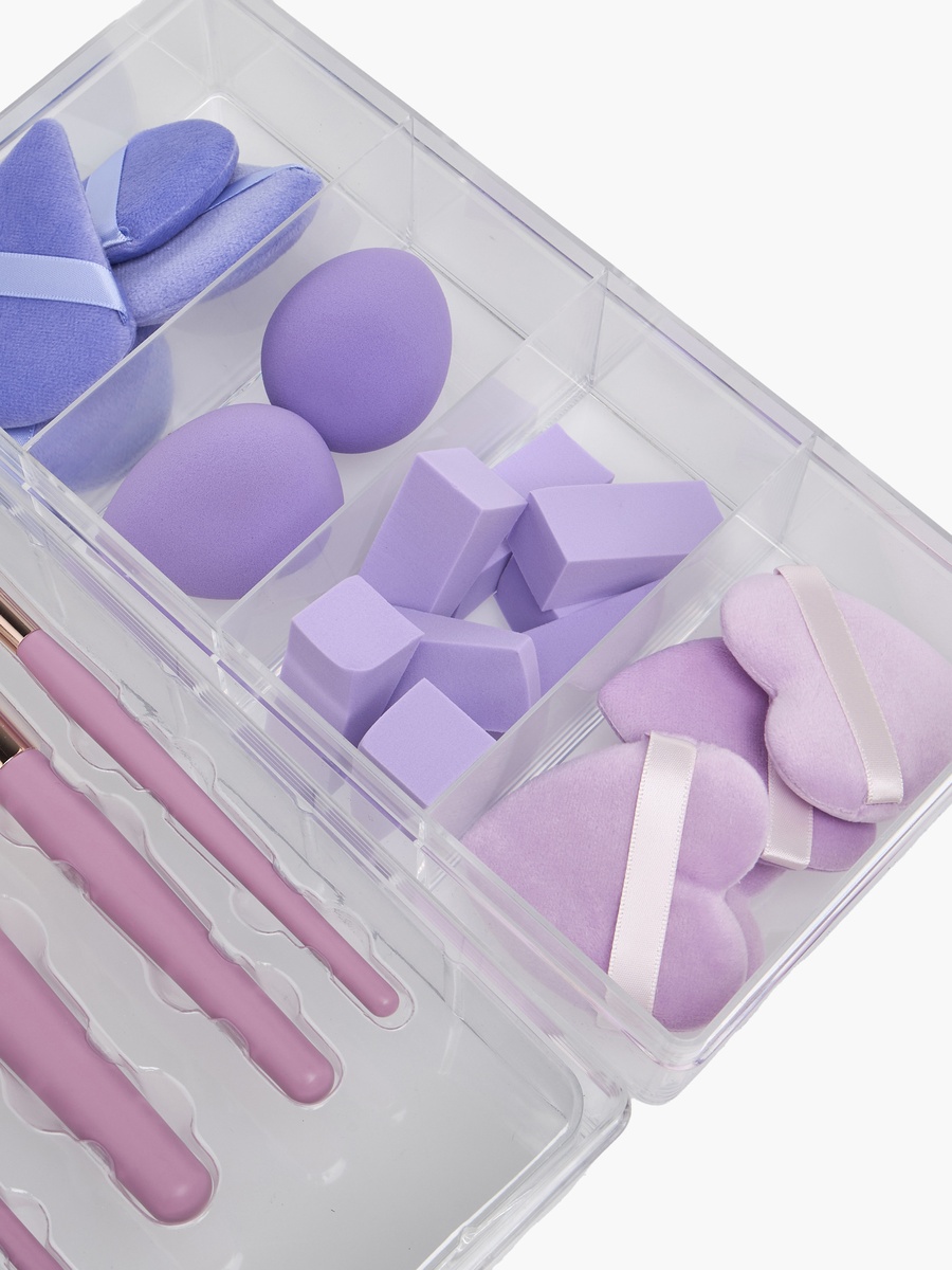 Assorted Makeup Accessory Set with Tiered Organiser
