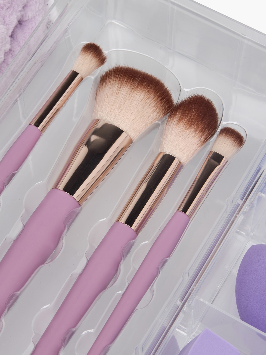 Assorted Makeup Accessory Set with Tiered Organiser