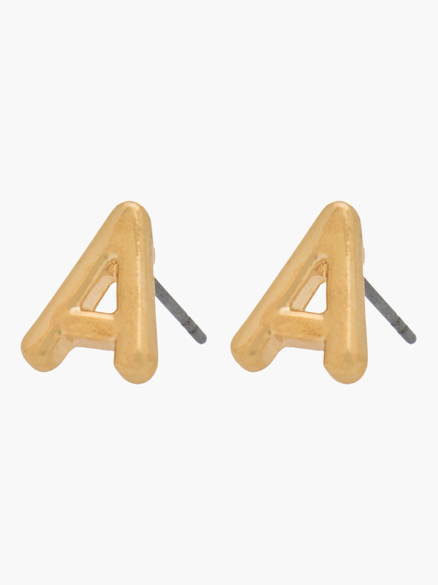 Pack of 9 Gold Tone Stud Earrings with Pushback Closure