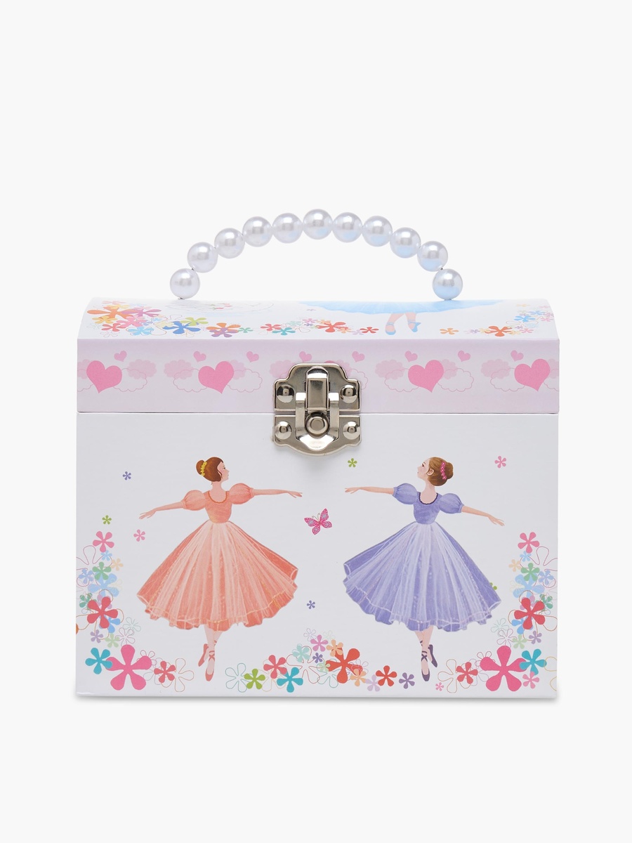 4 Compartment Jewellery Organizer Ballerina Print - 16.8x13x14 cm