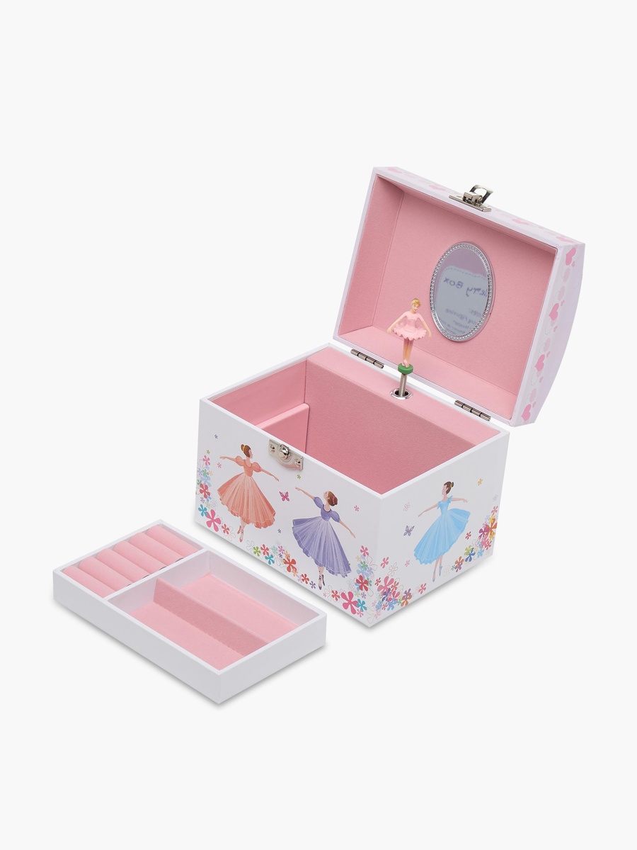 4 Compartment Jewellery Organizer Ballerina Print - 16.8x13x14 cm