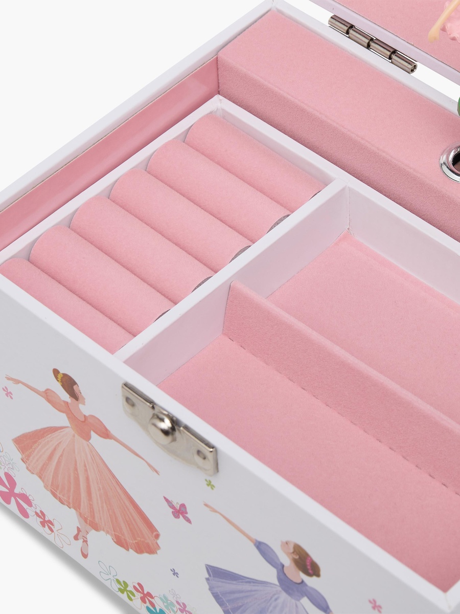 4 Compartment Jewellery Organizer Ballerina Print - 16.8x13x14 cm