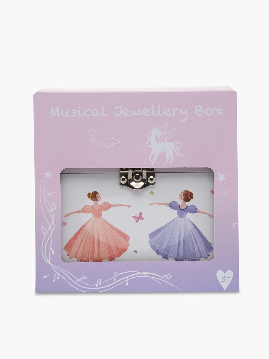 4 Compartment Jewellery Organizer Ballerina Print - 16.8x13x14 cm