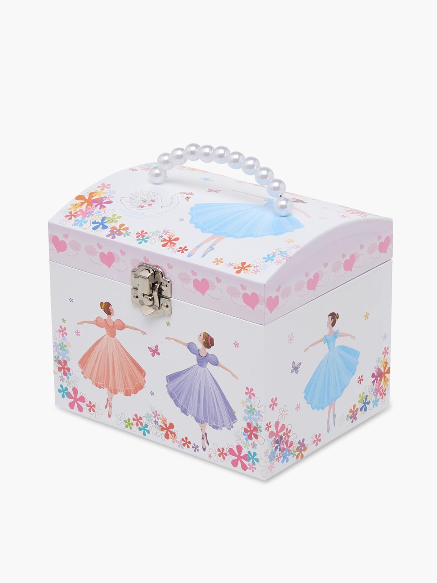 4 Compartment Jewellery Organizer Ballerina Print - 16.8x13x14 cm