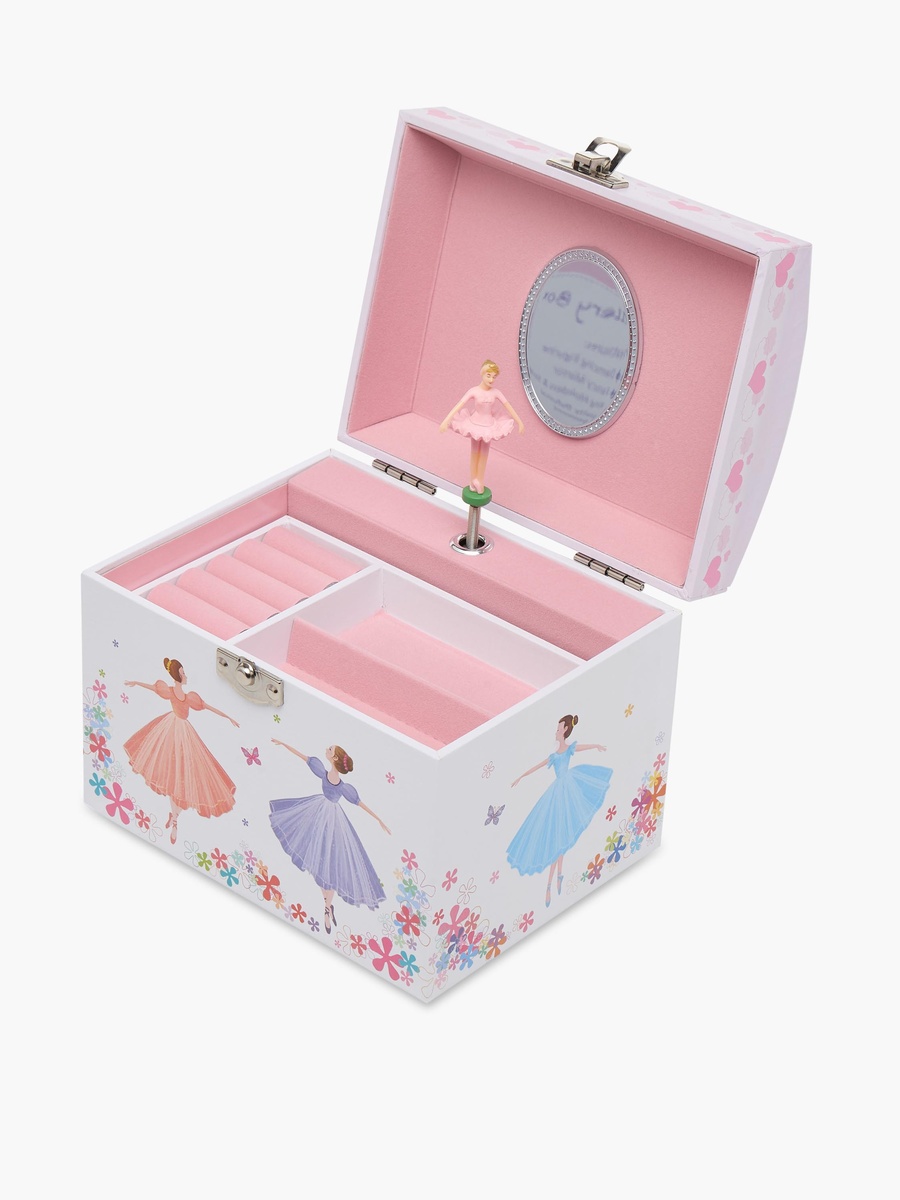 4 Compartment Jewellery Organizer Ballerina Print - 16.8x13x14 cm