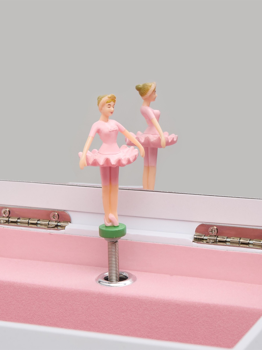 3 Compartment Jewellery Organizer Ballerina Print with Drawers - 16.6x12.3x16.8 cm