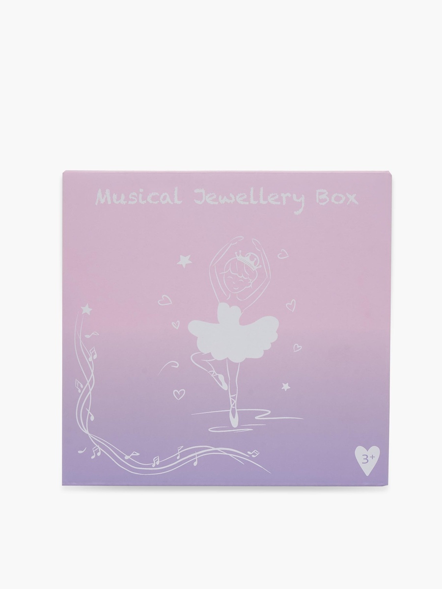 3 Compartment Jewellery Organizer Ballerina Print with Drawers - 16.6x12.3x16.8 cm