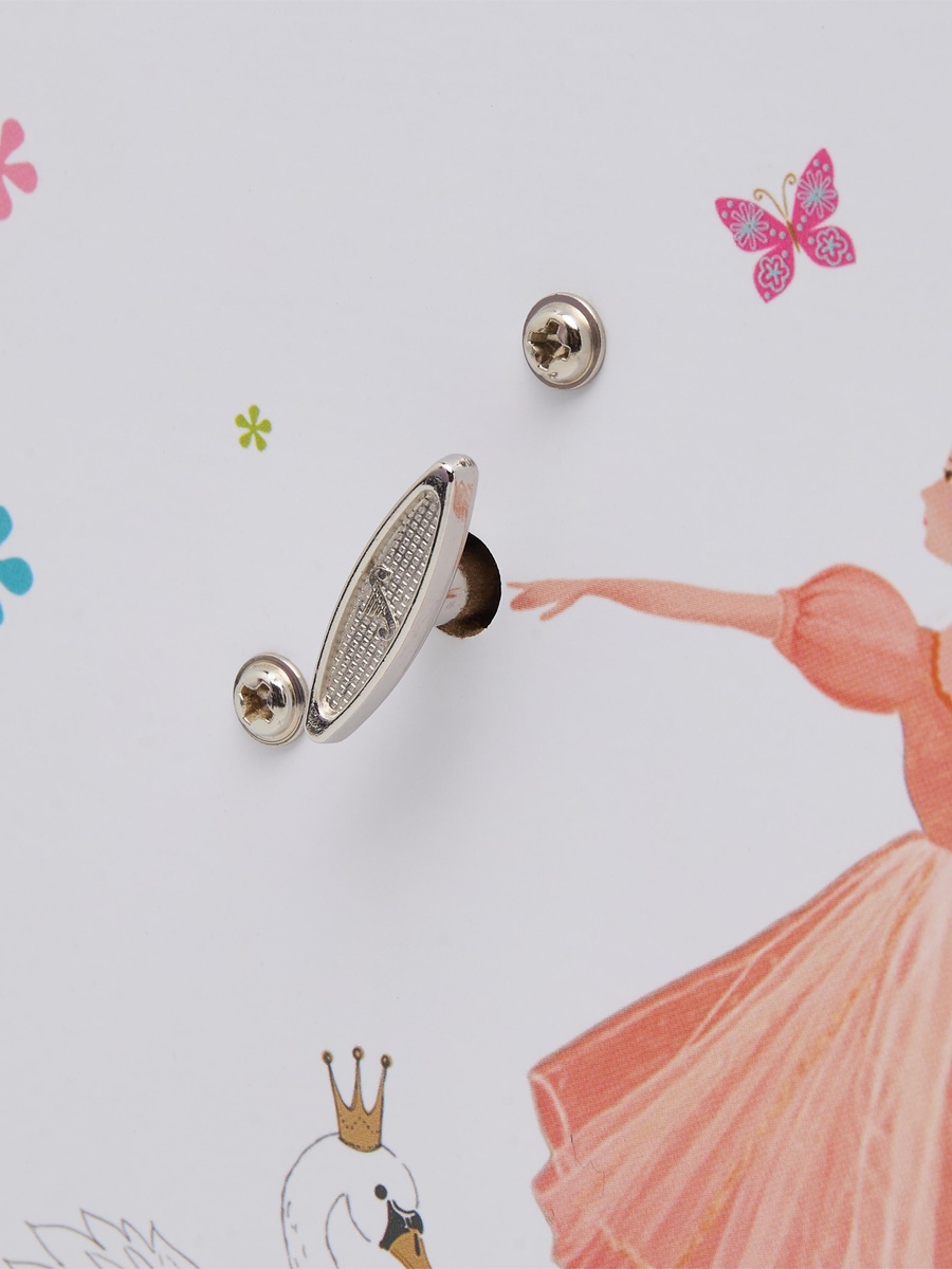 3 Compartment Jewellery Organizer Ballerina Print with Drawers - 16.6x12.3x16.8 cm