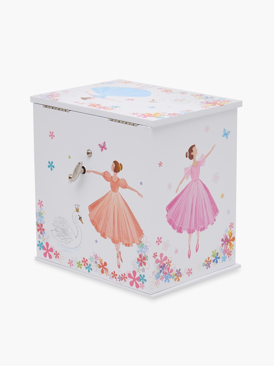 3 Compartment Jewellery Organizer Ballerina Print with Drawers - 16.6x12.3x16.8 cm