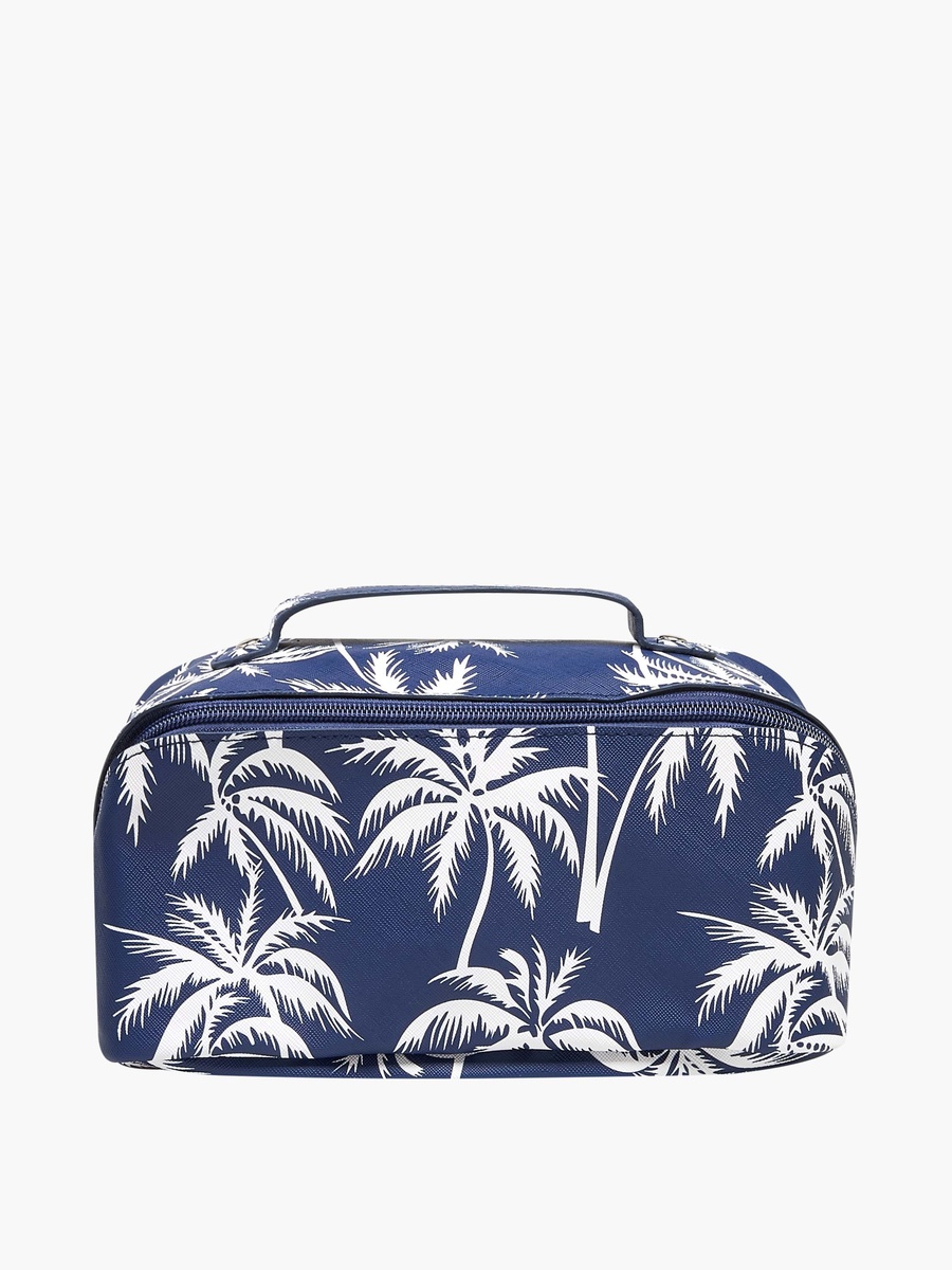 Tropical Print 2 Compartment Jewellery Organizer with Zip Closure - 24x12x12 cm
