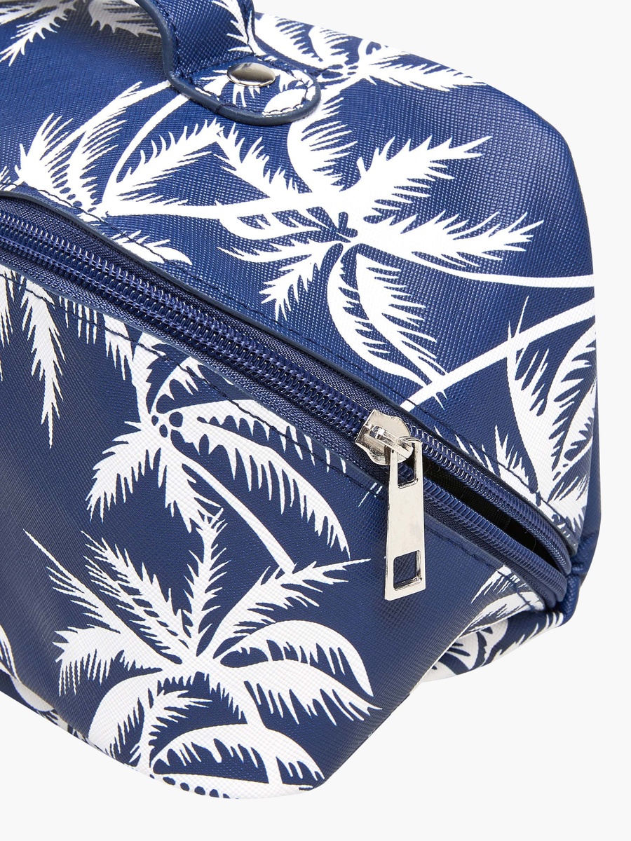 Tropical Print 2 Compartment Jewellery Organizer with Zip Closure - 24x12x12 cm