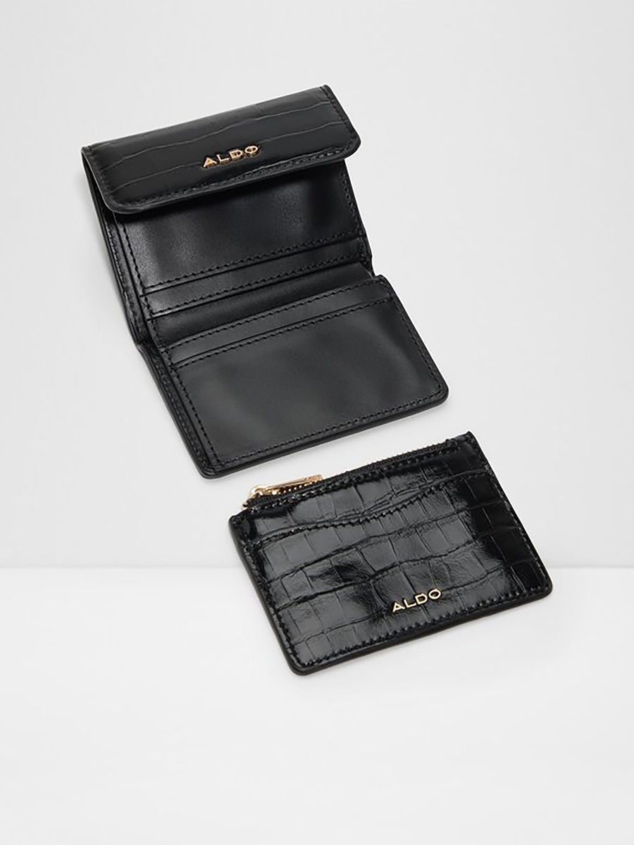 Riella Croc Textured Wallet with Fold Closure|8x10x3cm