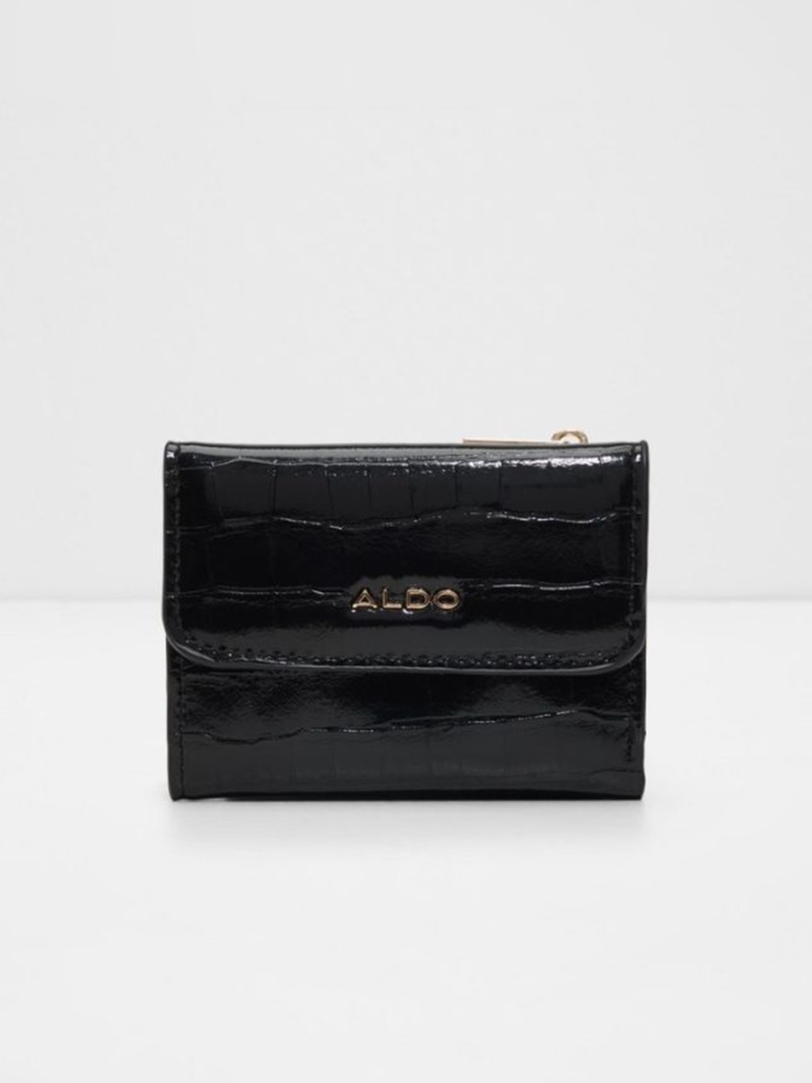 Riella Croc Textured Wallet with Fold Closure|8x10x3cm