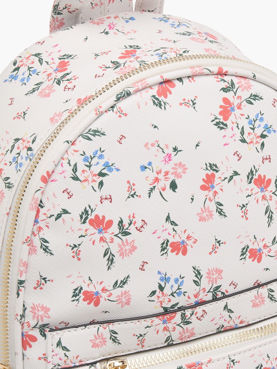 Floral Print Backpack with Adjustable Straps