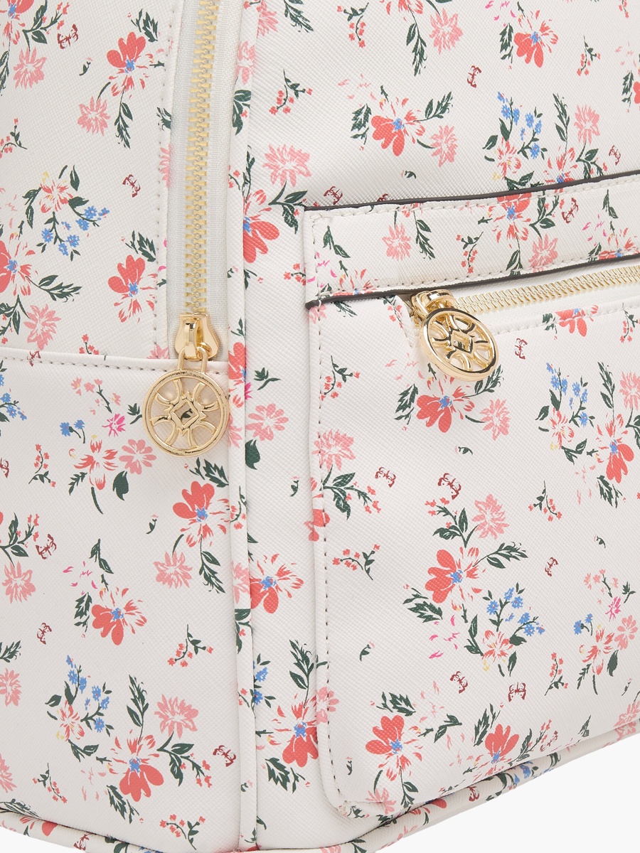 Floral Print Backpack with Adjustable Straps