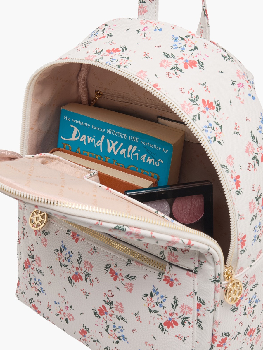 Floral Print Backpack with Adjustable Straps
