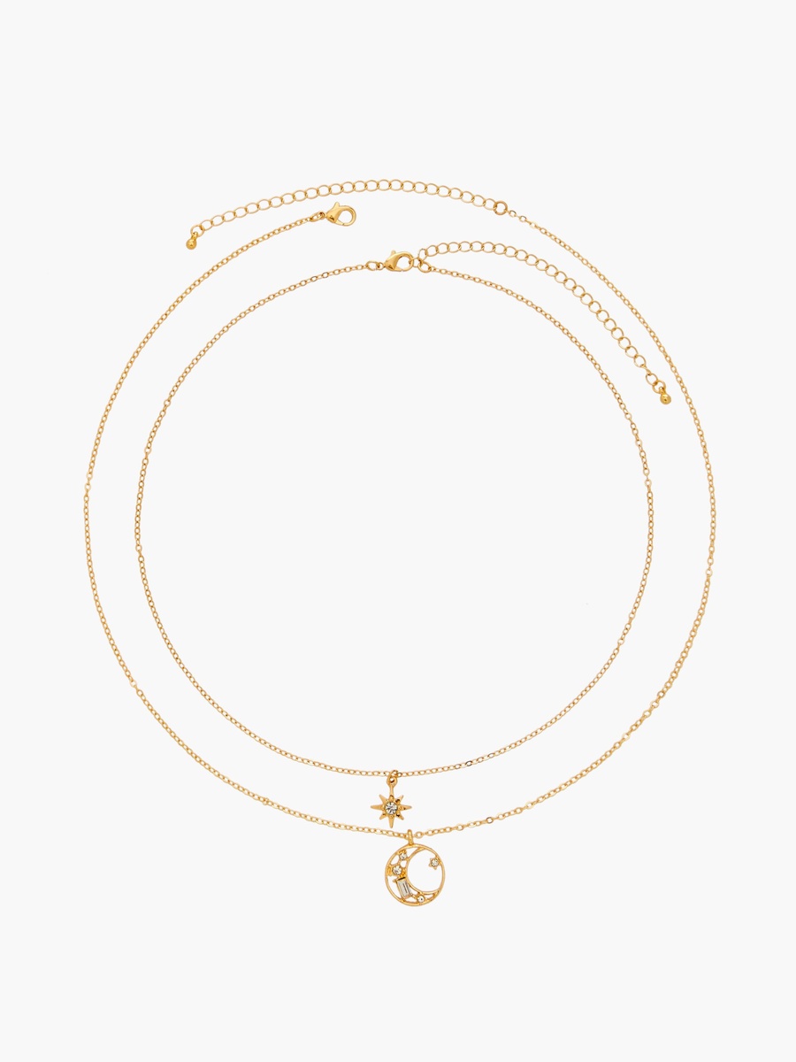 Set of 2 - Gold Tone Necklace with Pendant