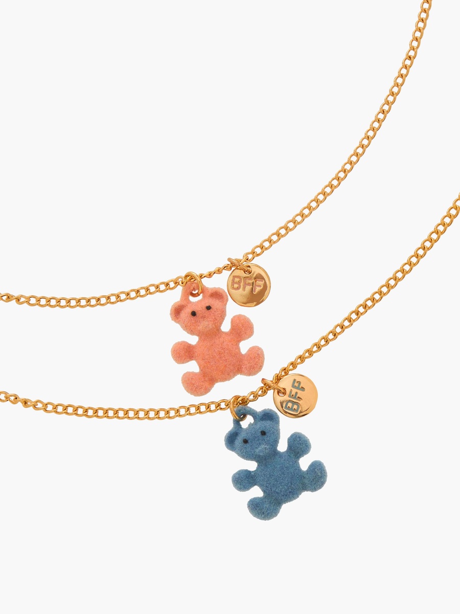 Pack of 2 Gold Tone Necklace with Bear Design