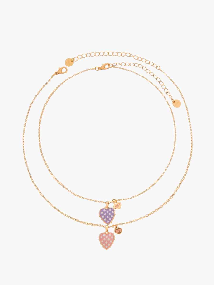 Pack of 2 Gold Tone Necklace with Heart Pendant