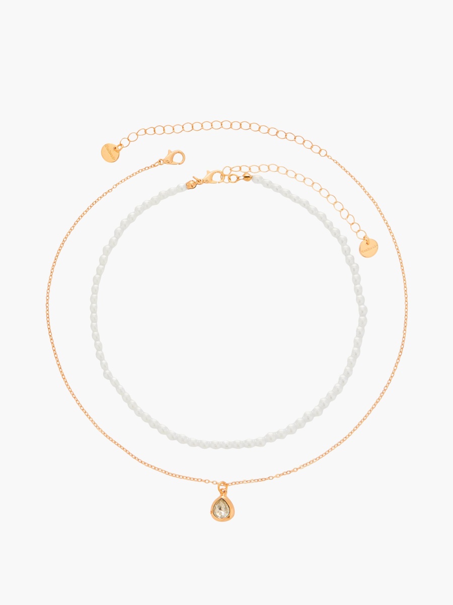 Set of 2 - Metallic Necklace with Assorted Design