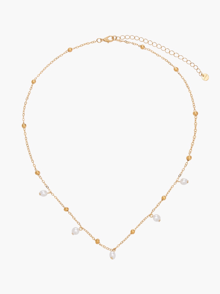 Pack of 5 Gold Tone Necklace with Metallic Charms