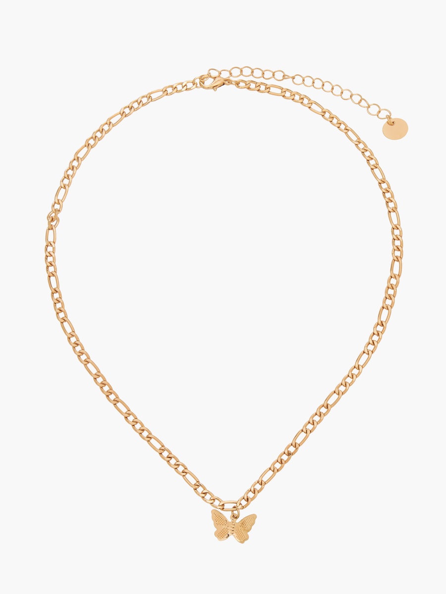 Pack of 5 Gold Tone Necklace with Metallic Charms