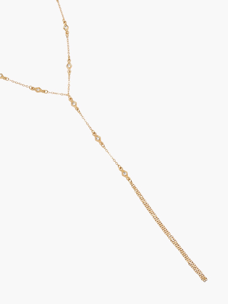 Gold Tone Necklace with Y Shaped Design