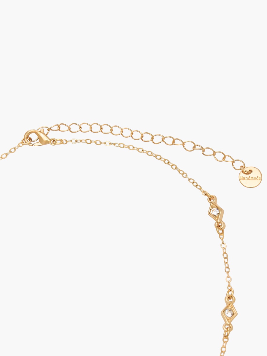 Gold Tone Necklace with Y Shaped Design