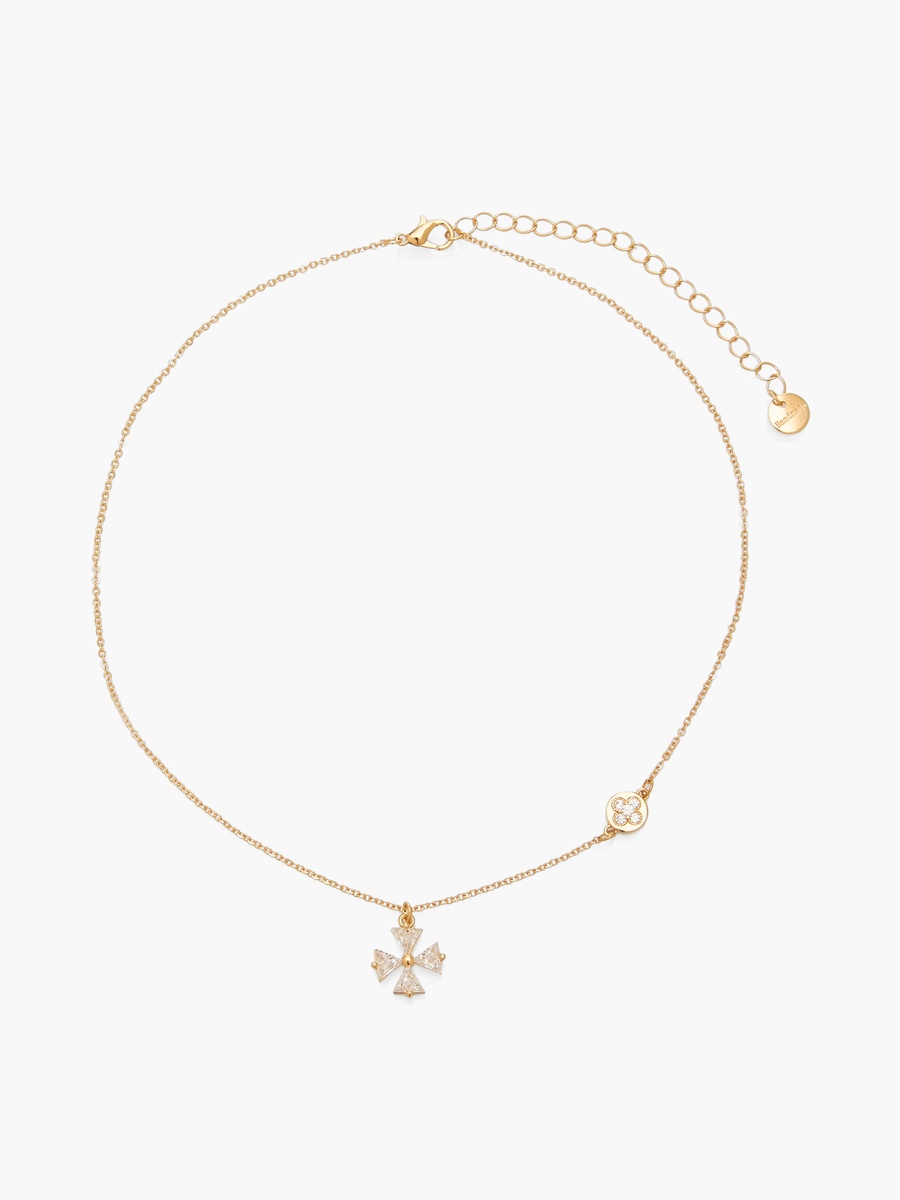 Gold Tone Necklace with Cross Pendant