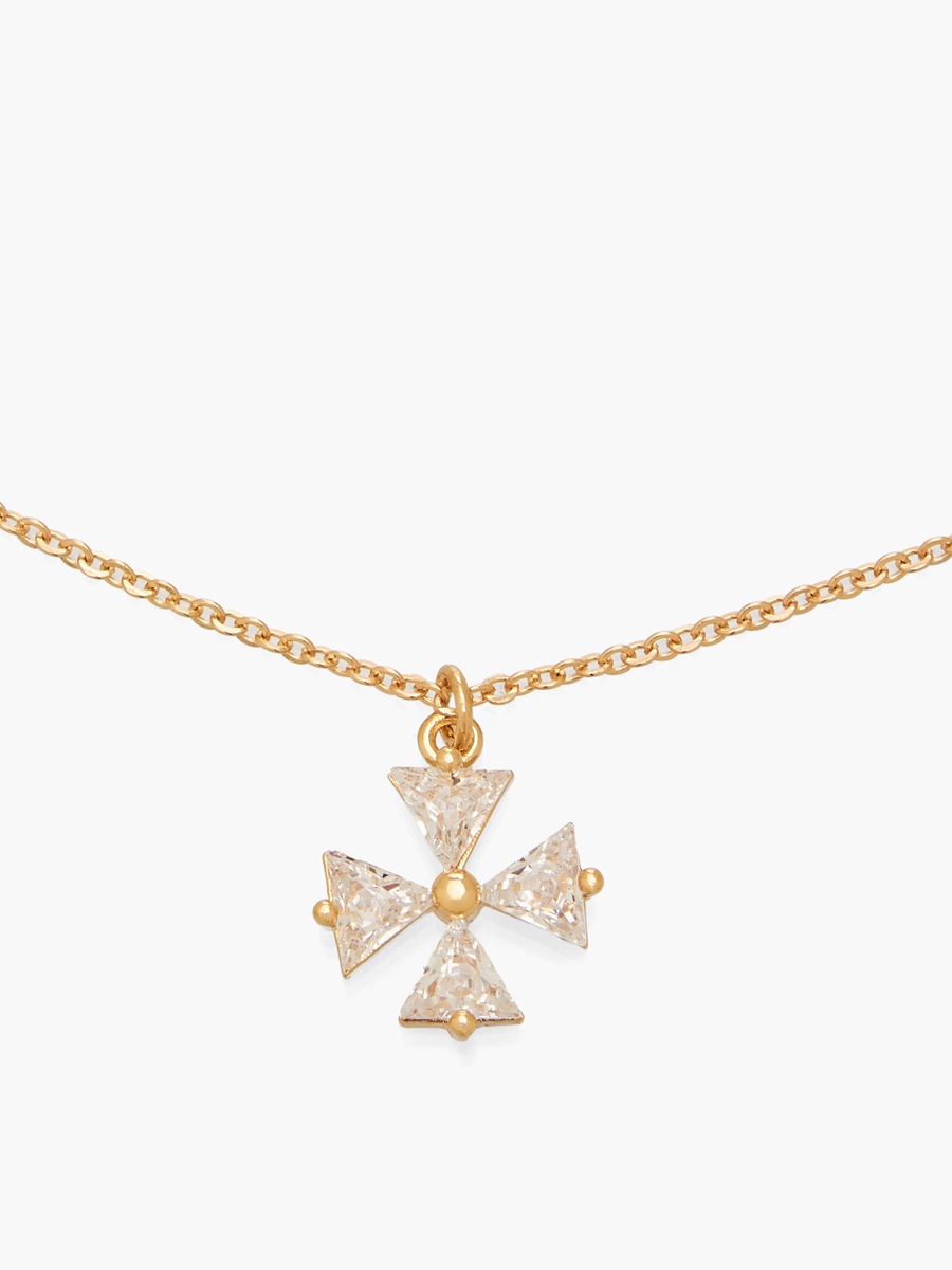 Gold Tone Necklace with Cross Pendant