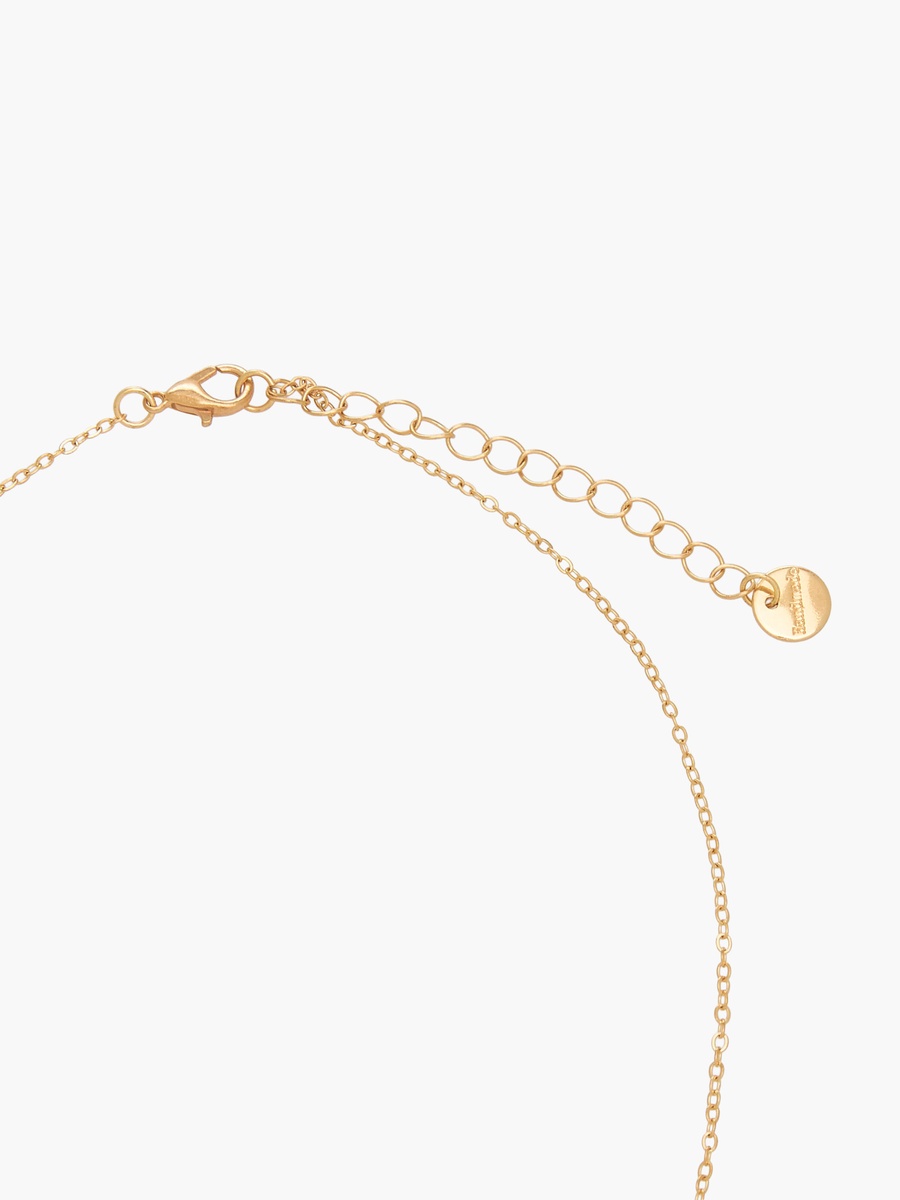 Gold Tone Necklace with Cubic Zirconia Heart Pendant