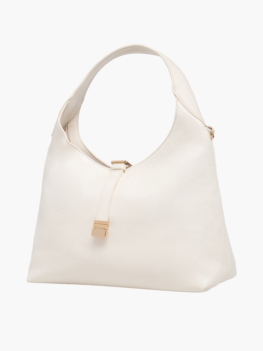 Solid Shoulder Bag with Metallic Accent