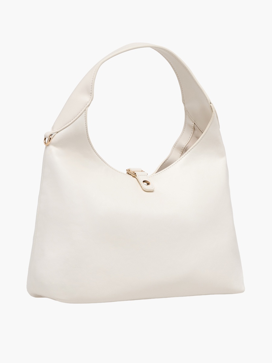 Solid Shoulder Bag with Metallic Accent