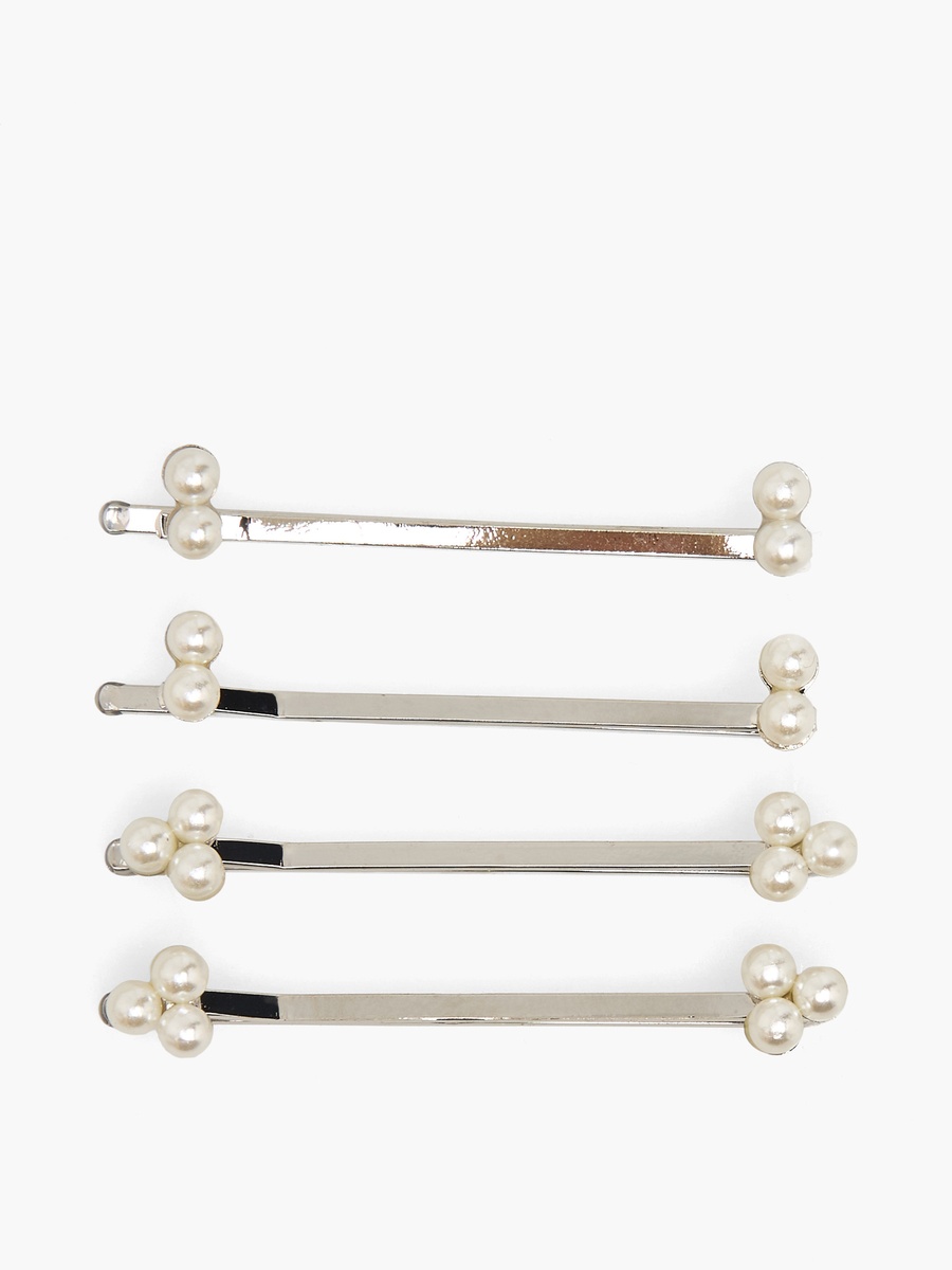 Pack of 4 Pearl Hairpin with Embellishments