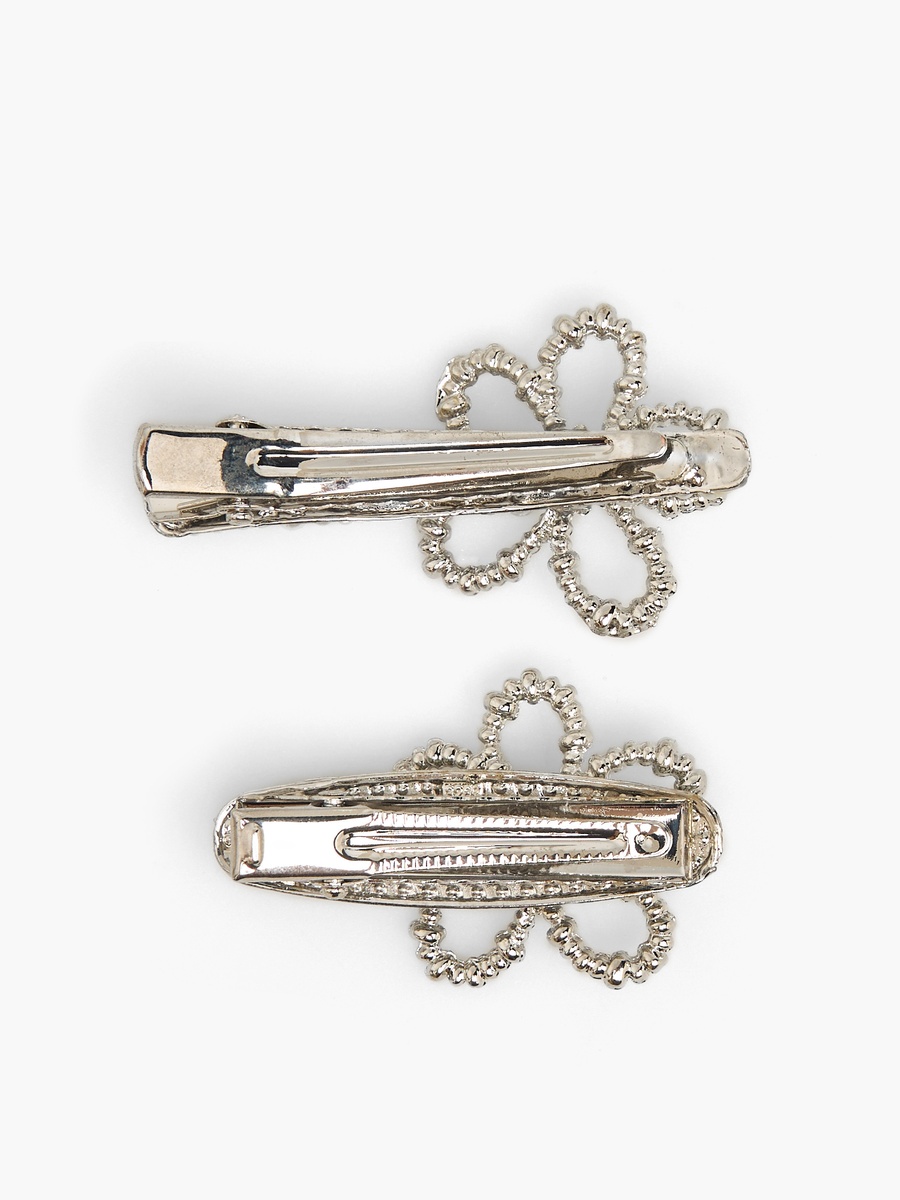 Pack of 2 Pearl Hair Clips with Embellishments