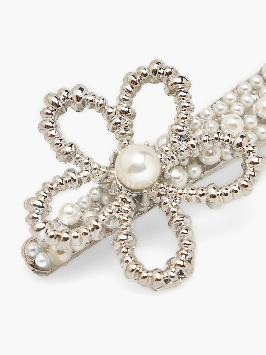 Pack of 2 Pearl Hair Clips with Embellishments