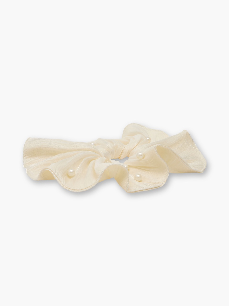 Pearl Embellished Hair Scrunchie