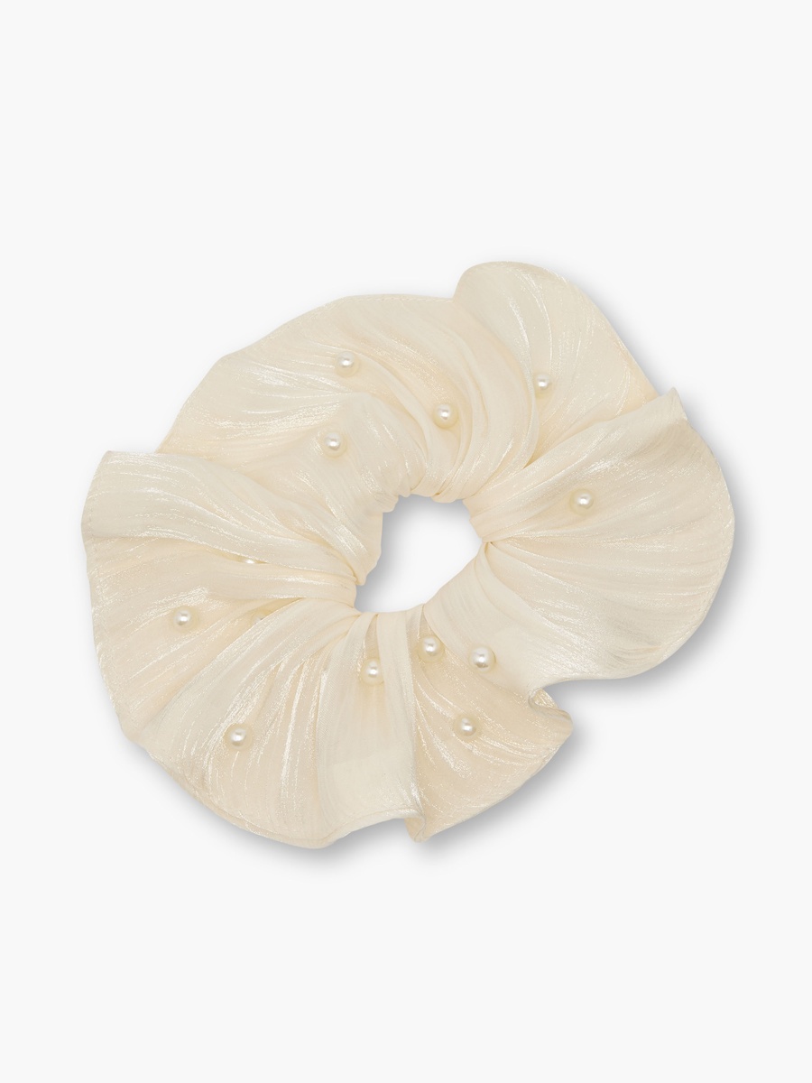 Pearl Embellished Hair Scrunchie