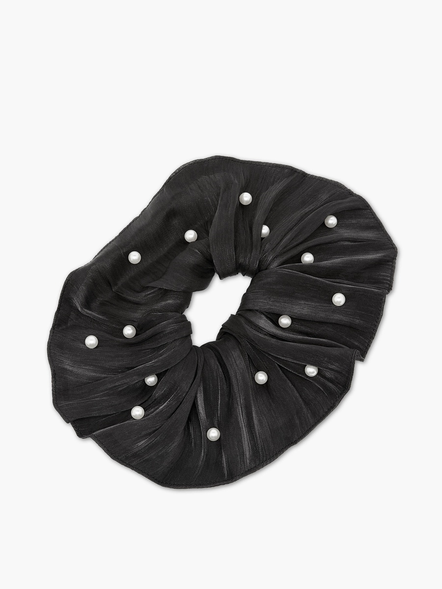 Pearl Embellished Hair Scrunchie