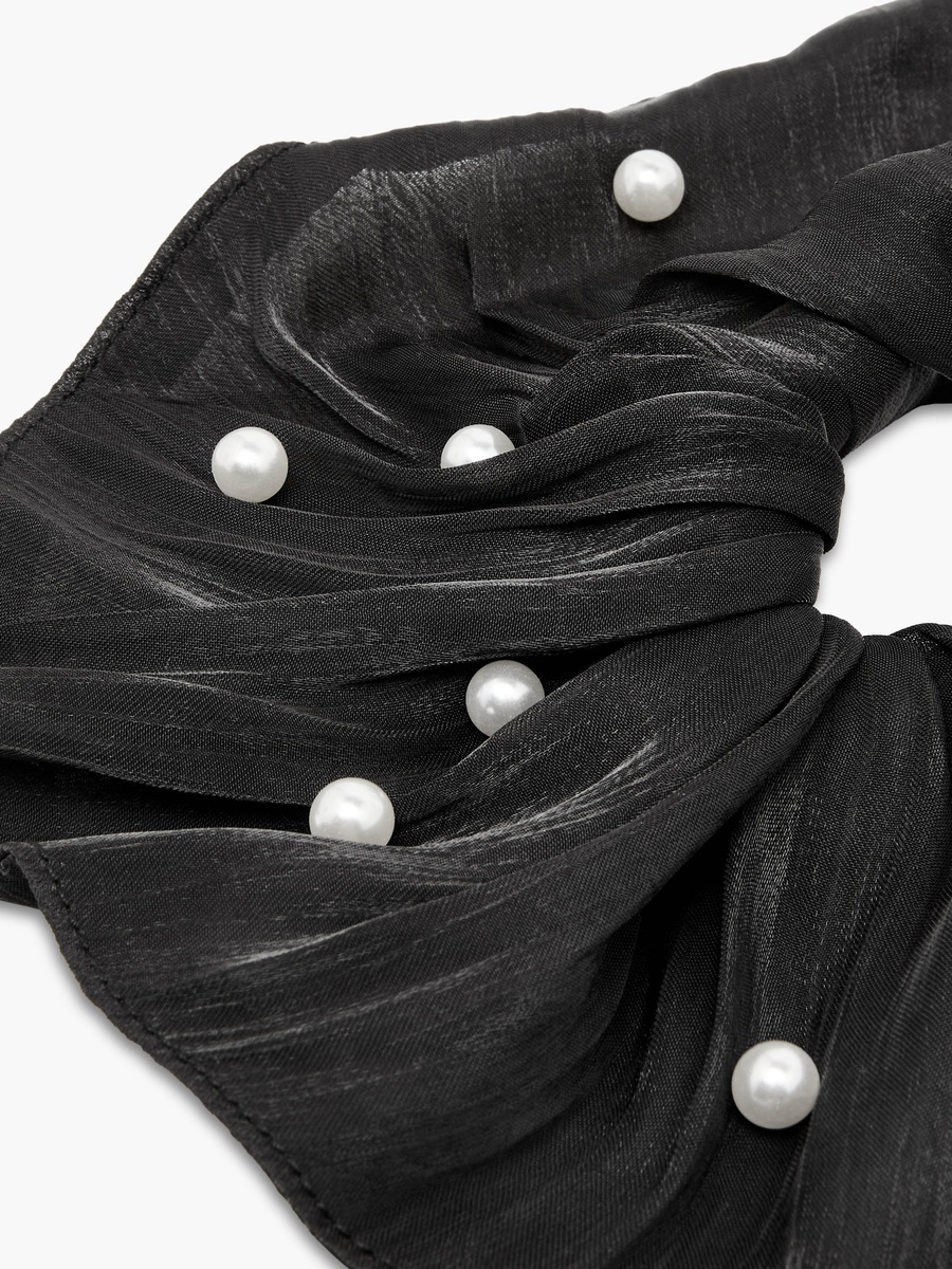 Pearl Embellished Hair Scrunchie