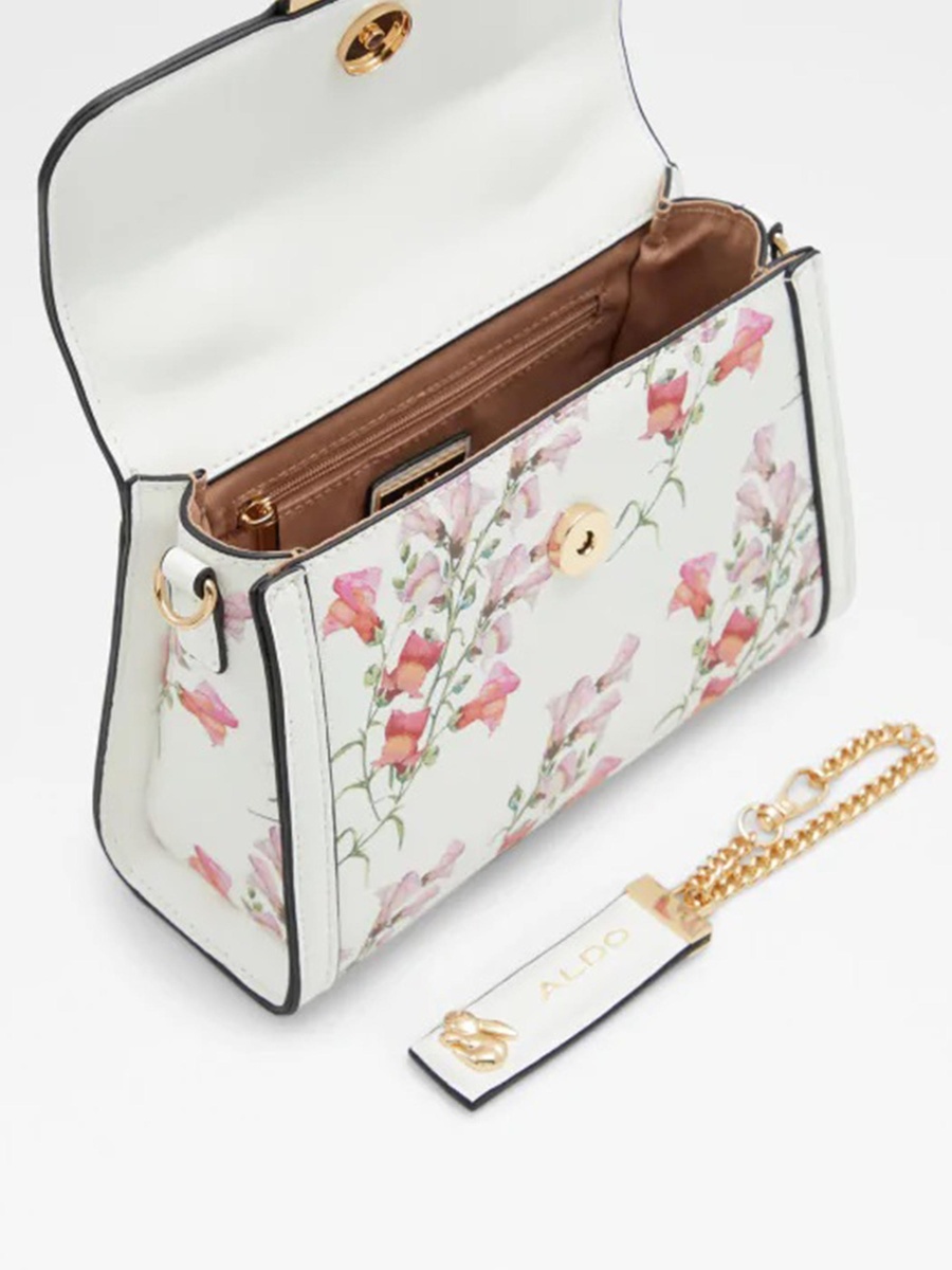 Aira Printed Double Handle Crossbody Bag with Magnetic Closure and Detachable Strap