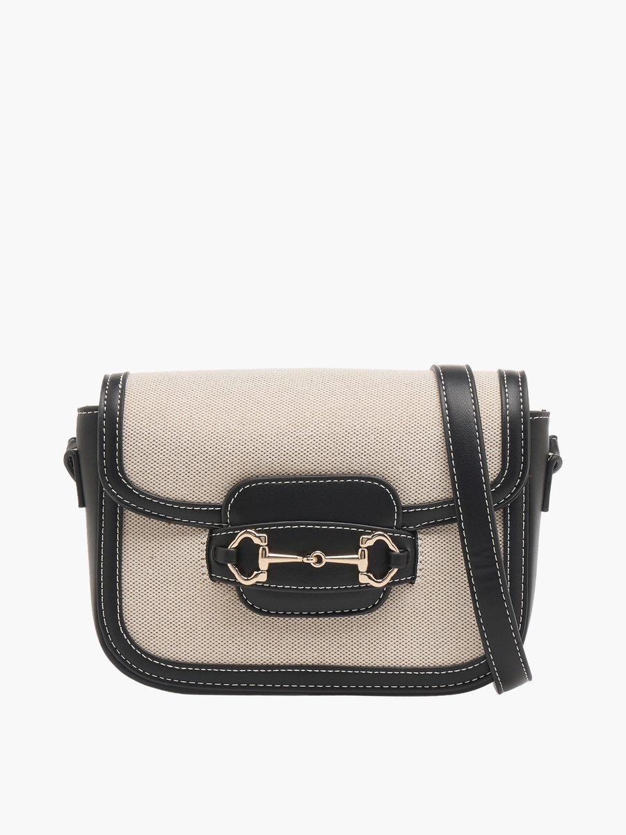 Textured Crossbody Bag with Adjustable Strap