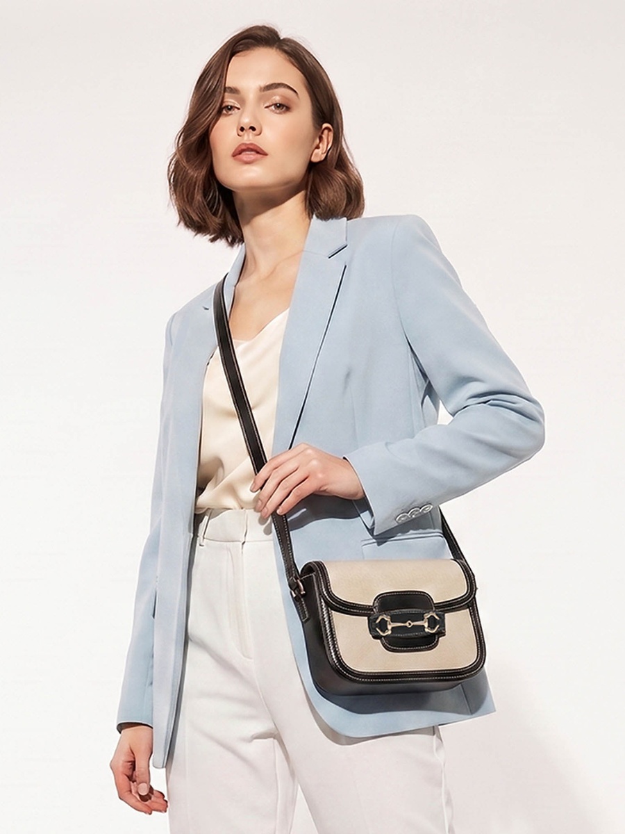 Textured Crossbody Bag with Adjustable Strap